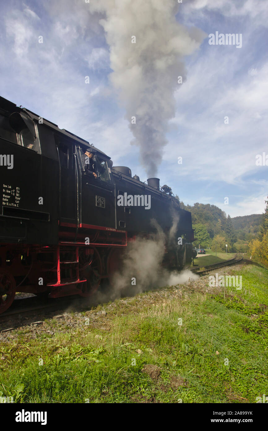 Tren de vapor Sauschwänzlebahn, Selva Negra, Alemania Foto de stock