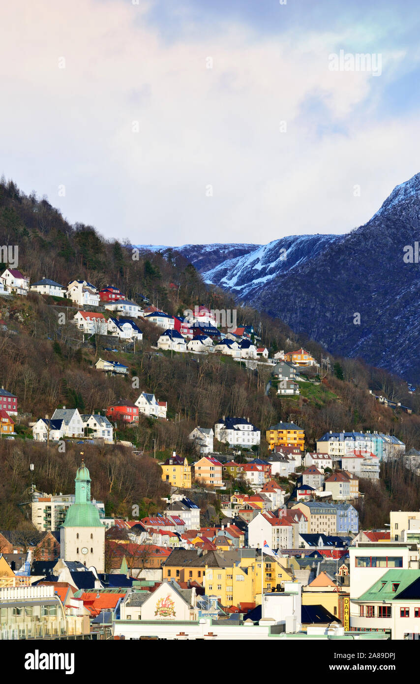 Bergen, Fiordos Occidentales. Noruega Foto de stock