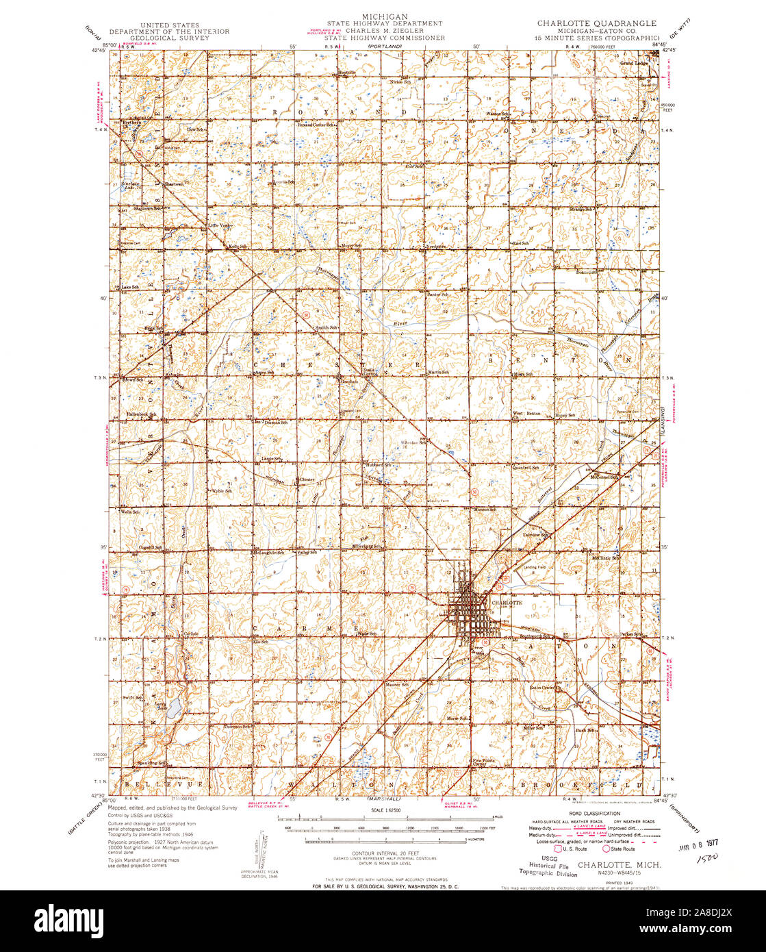 Mappa di charlotte michigan fotografías e imágenes de alta resolución