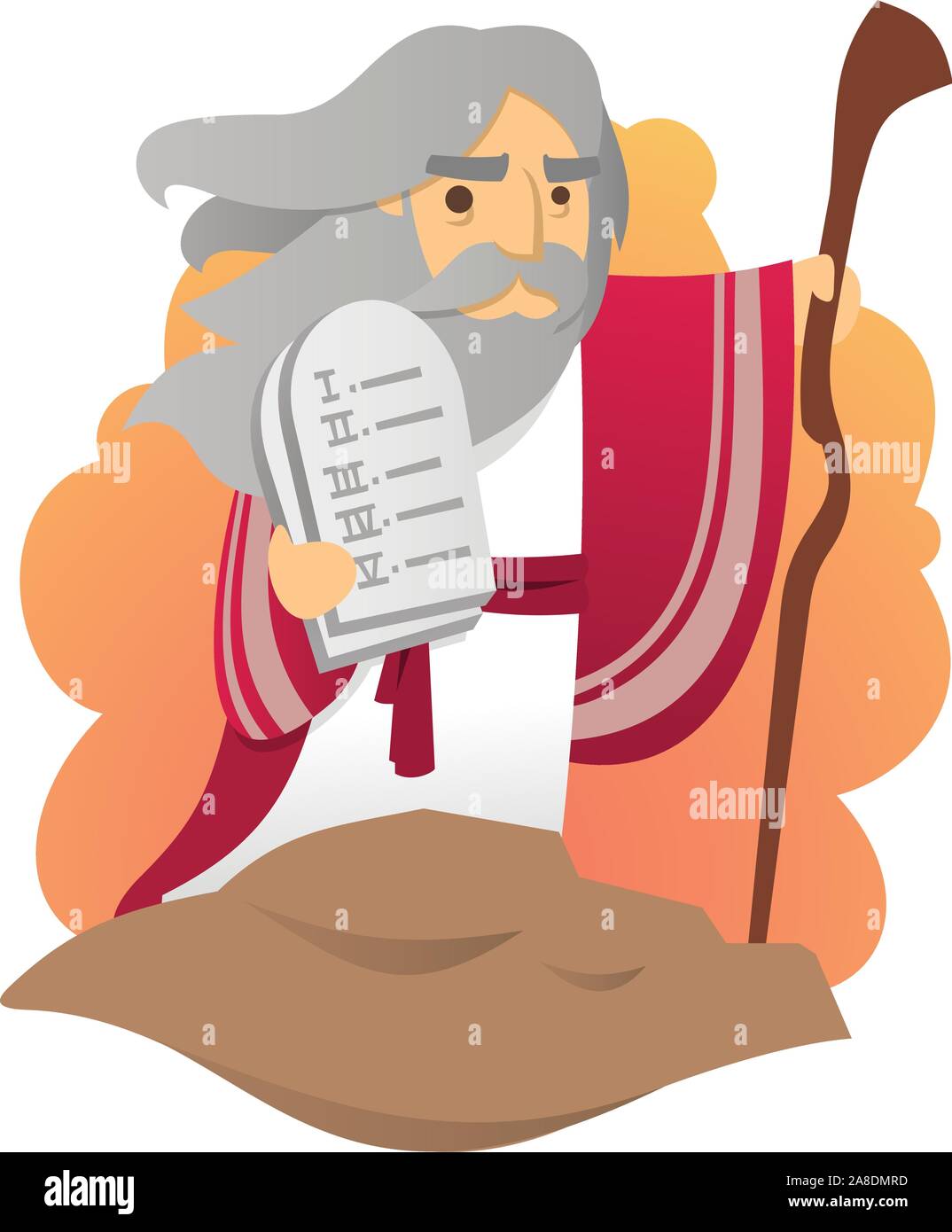 Moisés con las tablas de la ley de Dios Imagen Vector de stock - Alamy