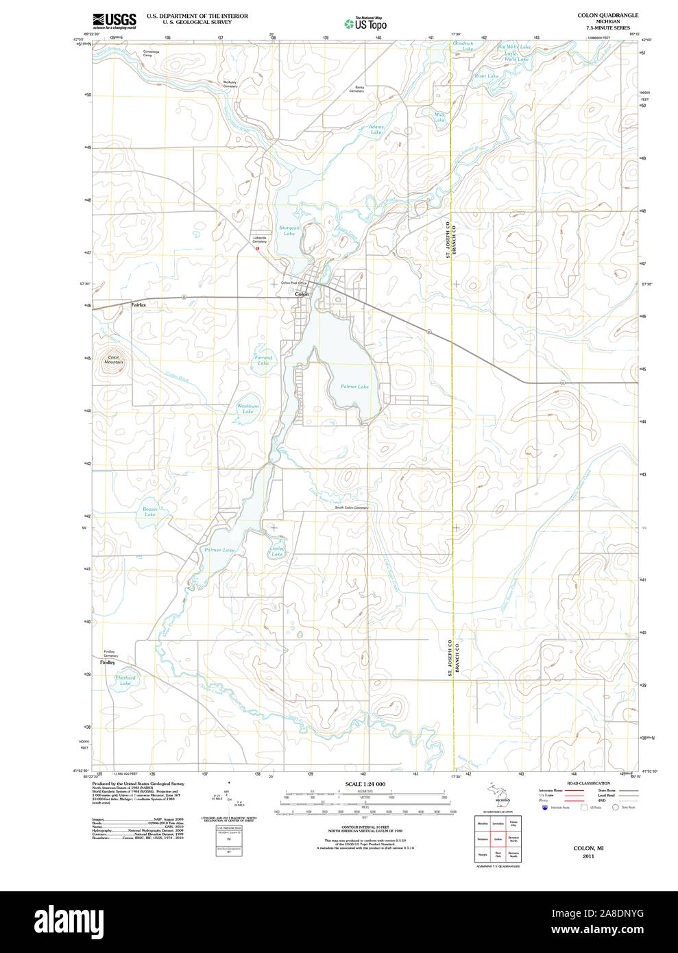 Mapa de colon michigan Imágenes recortadas de stock Alamy