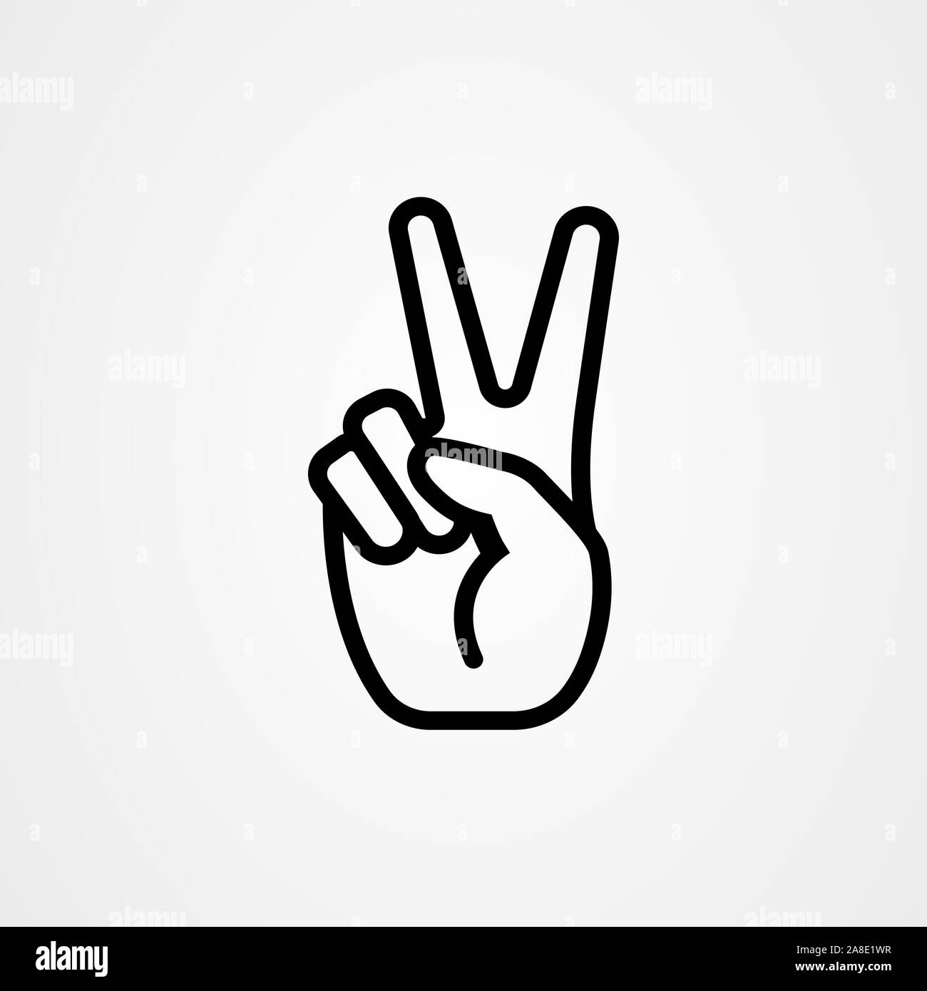 Los dedos de las manos o las señales de mano significa paz Imagen Vector de  stock - Alamy