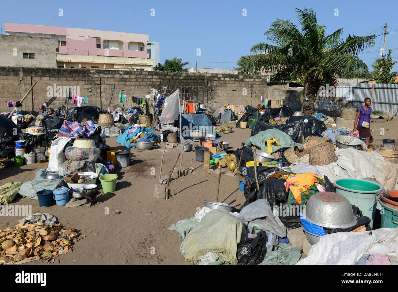 TOGO, Lomé, lugar habitable para porter La mujer 'Maison Portefaix' Foto de stock