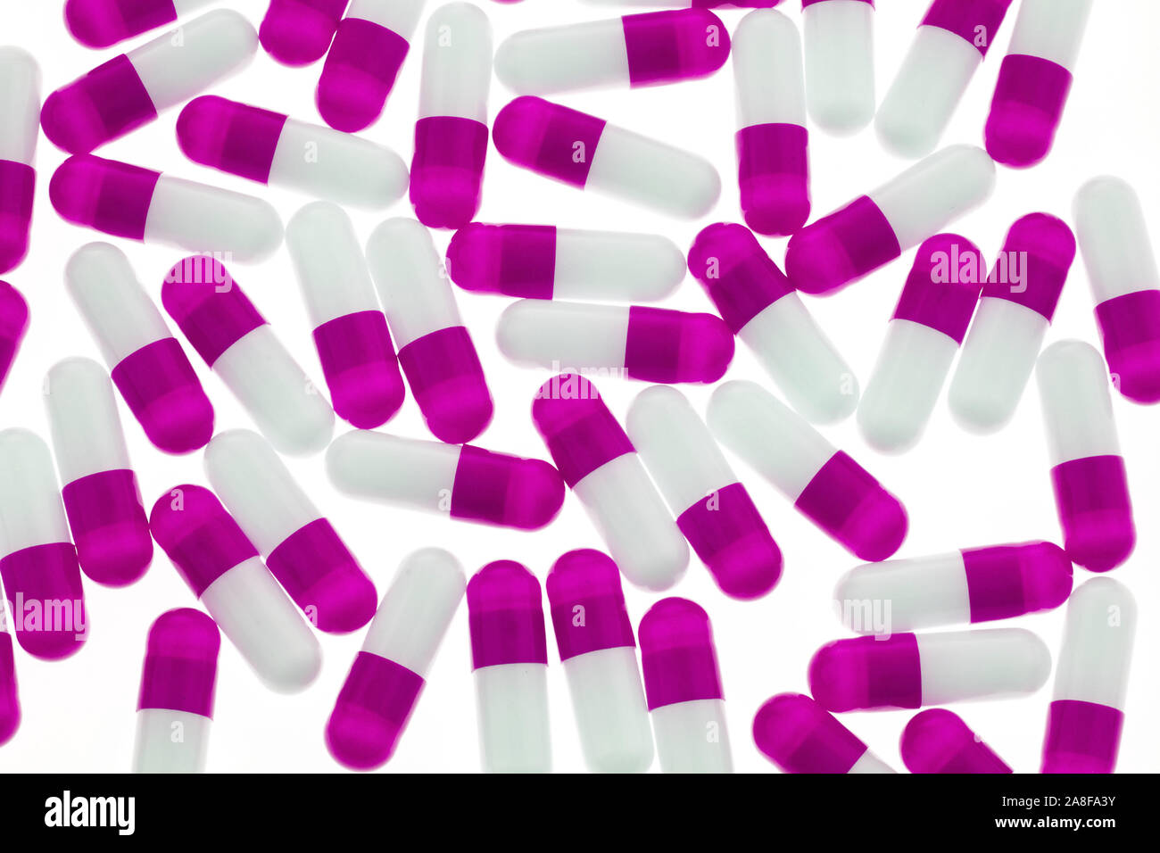 Verschiedene Tabletten, Schmerztabletten, Tablettensucht, Kapseln, Foto de stock