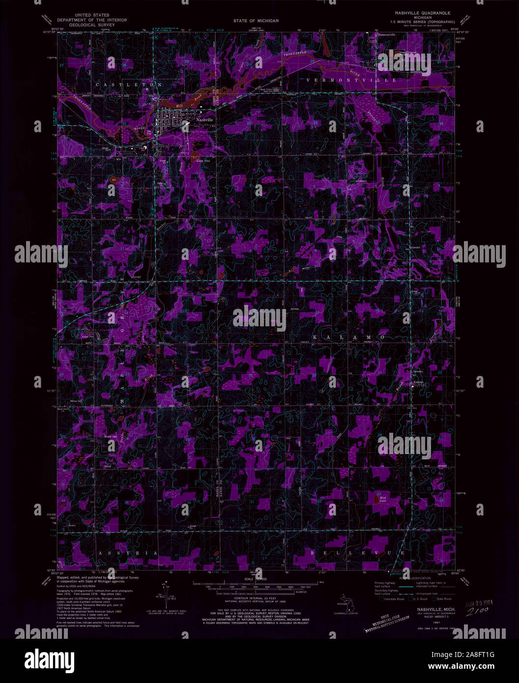 Mapa de nashville michigan fotografías e imágenes de alta resolución