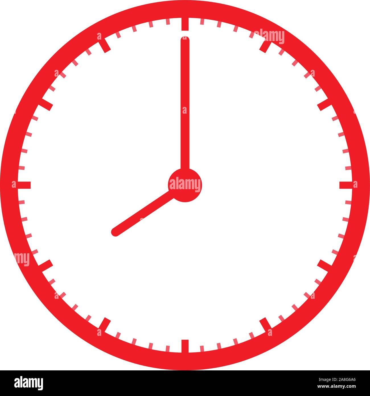 camisa Banco de iglesia Contento Icono reloj rojo sobre fondo blanco. clock señal. Estilo plano. rojo icono  de reloj para el diseño de su sitio web, logo, app, IU. Símbolo de tiempo  Imagen Vector de stock -