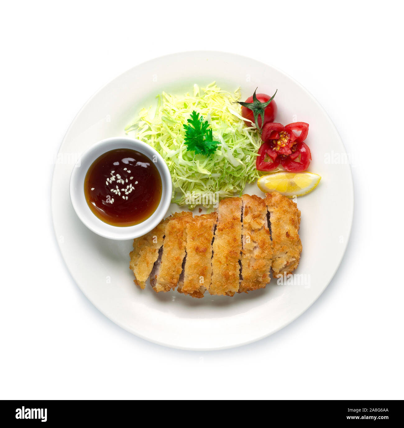 Tonkatsu o carne de cerdo frita con salsa dulce tonkatsu comida