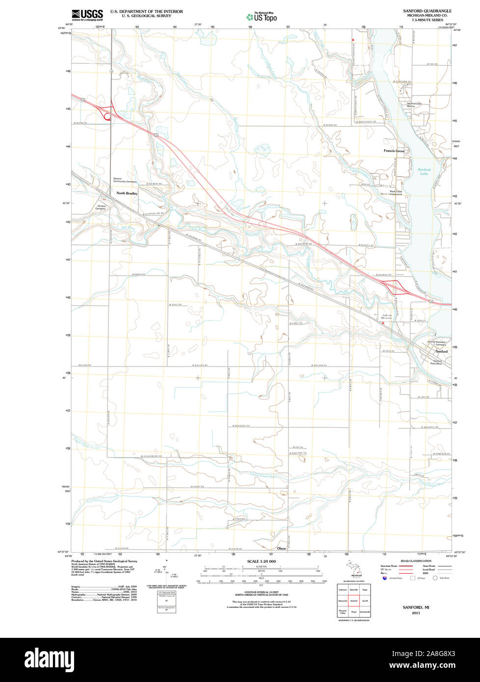Mapa de sanford michigan fotografías e imágenes de alta resolución Alamy