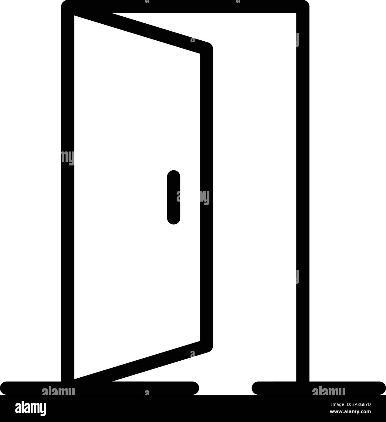 El icono de la puerta de salida, el estilo de esquema Imagen Vector de