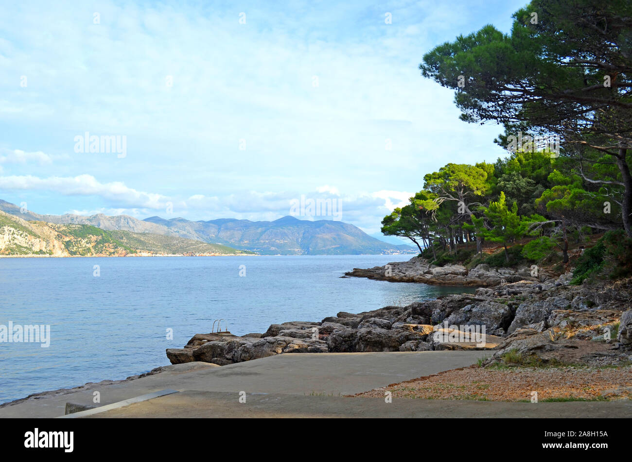 El paisaje de la isla de Lokrum en Dubrovnik (Croacia) Foto de stock