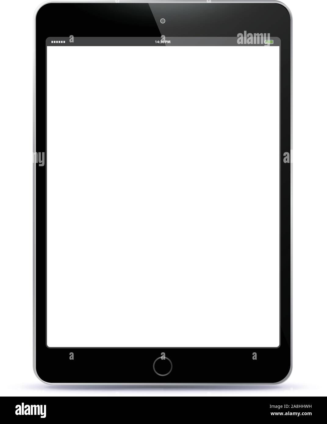 Negro Tablet PC con pantalla en blanco ilustración vectorial Ilustración del Vector
