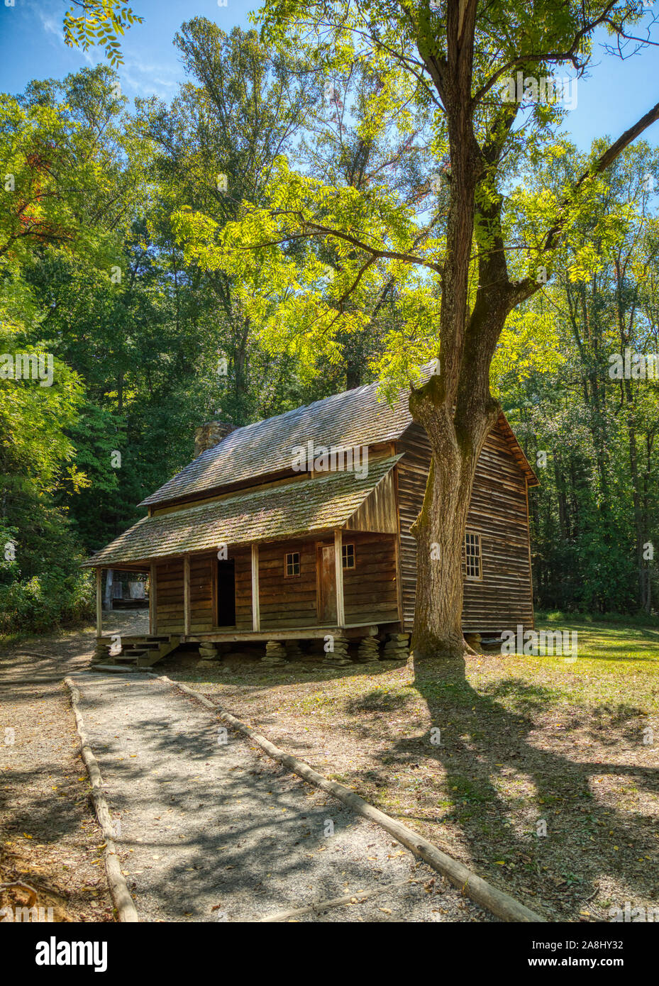 Tipton casa en Cades Cove en el Great Smoky Mountains National Park en Tennessee en los Estados Unidos Foto de stock