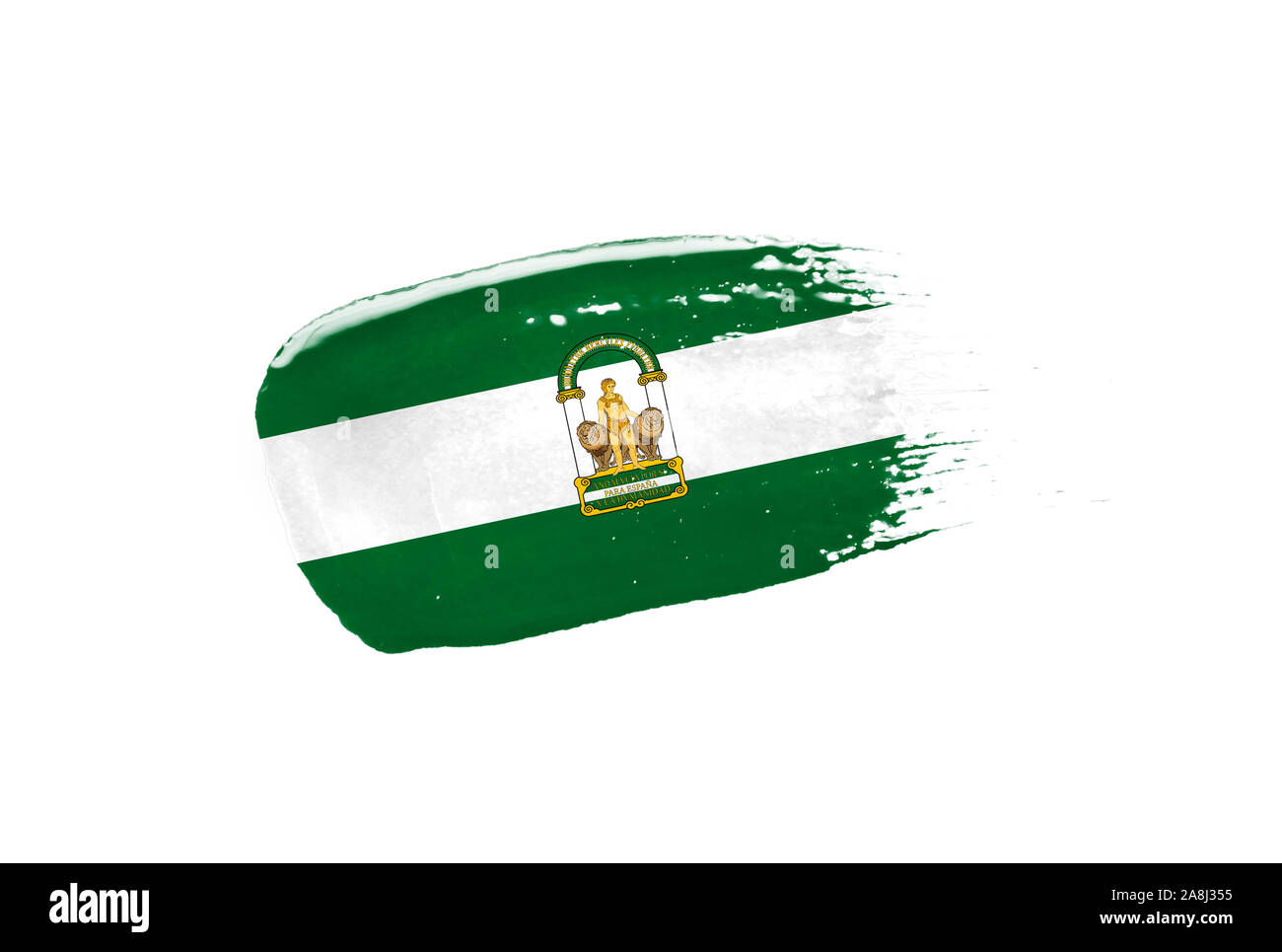 Representación 3D de un icono de la Bandera de Andalucía sobre fondo blanco  Fotografía de stock - Alamy