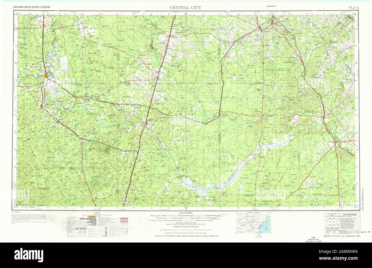 Mapa de la ciudad de cristal de texas fotografías e imágenes de alta