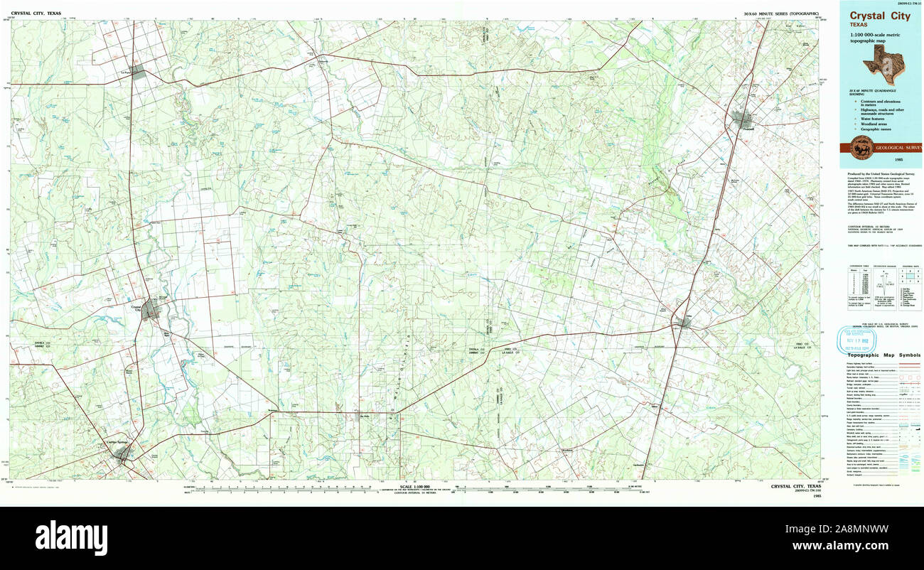 Mapa de la ciudad de cristal de texas fotografías e imágenes de alta