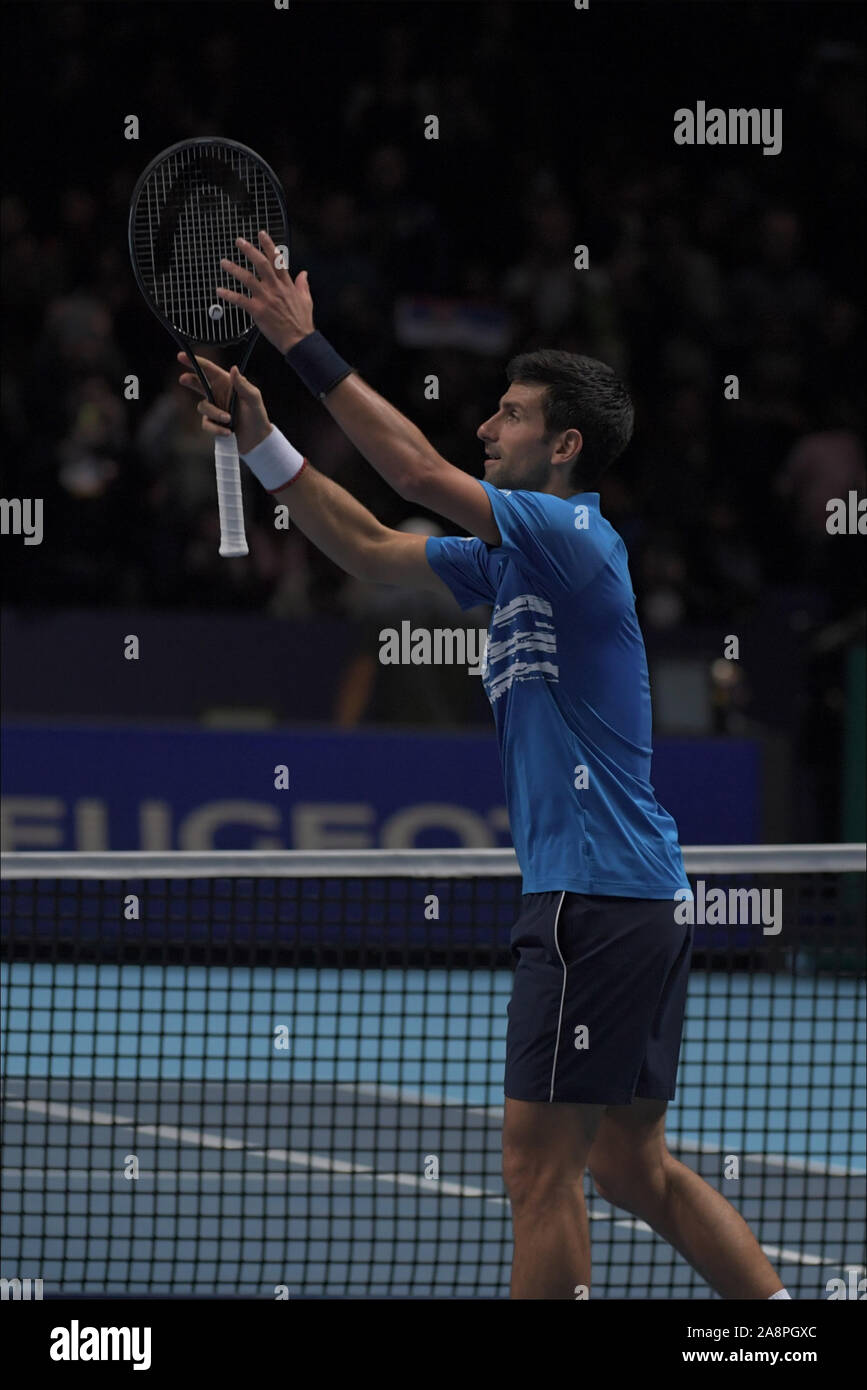 Londres, Italia. 10 Nov, 2019. djokovic durante Nitto finales ATP - Tenis Internationals - Crédito: LPS/Roberto Zanettin/Alamy Live News Foto de stock