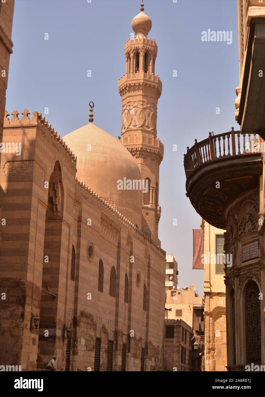 Zaher Barqouq Mezquita, el Moez Street, El Cairo Foto de stock