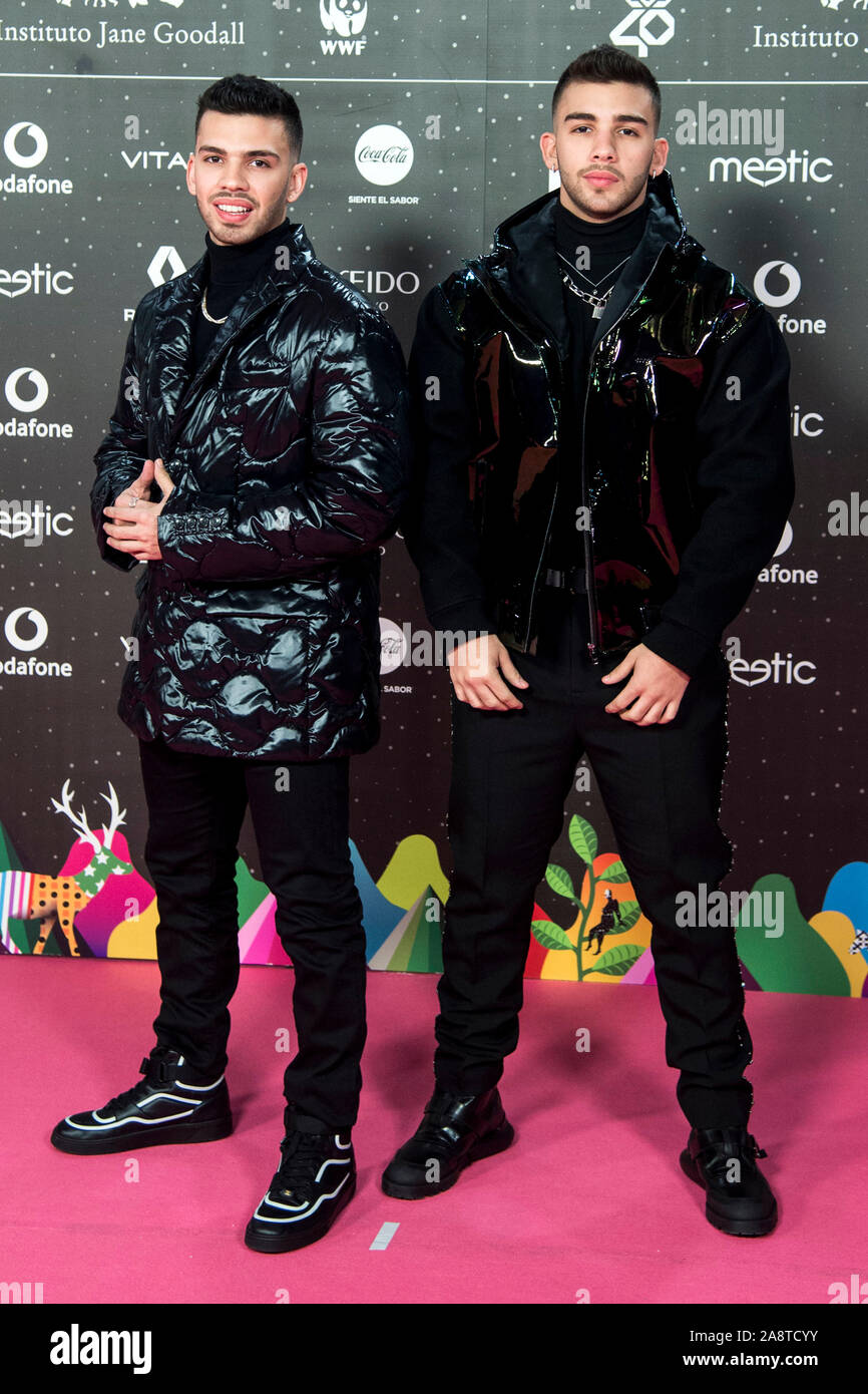 Julian Turizo y Manuel Turizo en los40 Music Awards 2019 en el centro  WiZink. Madrid, 08.11.2019 | mundial de uso Fotografía de stock - Alamy