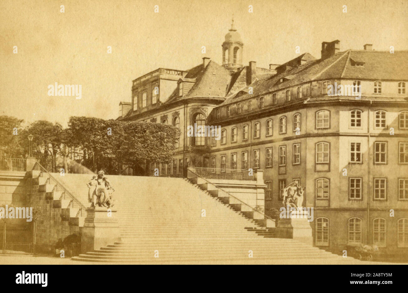 Bruehl's Terrace, Dresden, Alemania 1880 Foto de stock