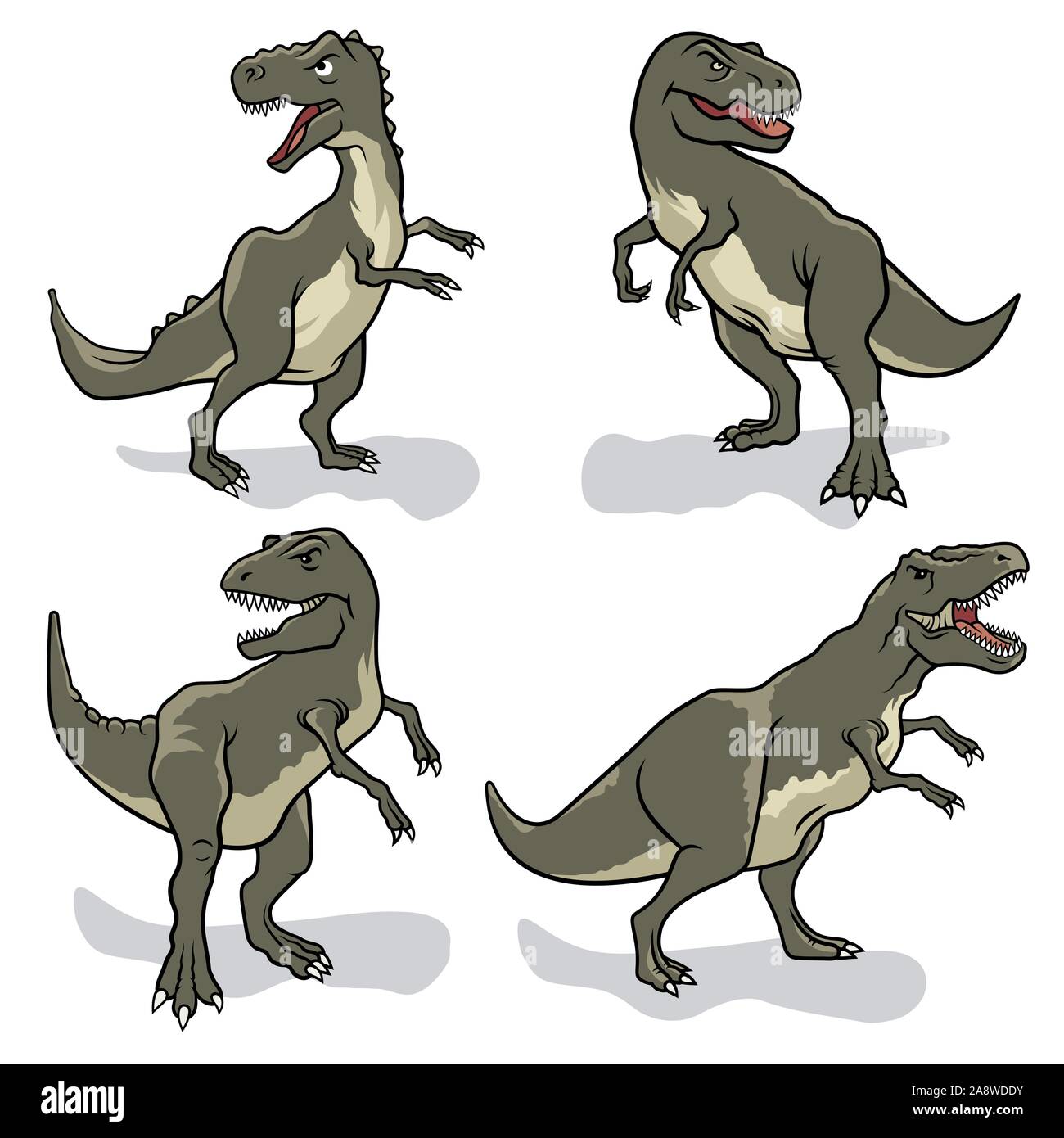 Dinosaur ilustración vectorial. Tiranosaurio Rex aislado en blanco Imagen  Vector de stock - Alamy