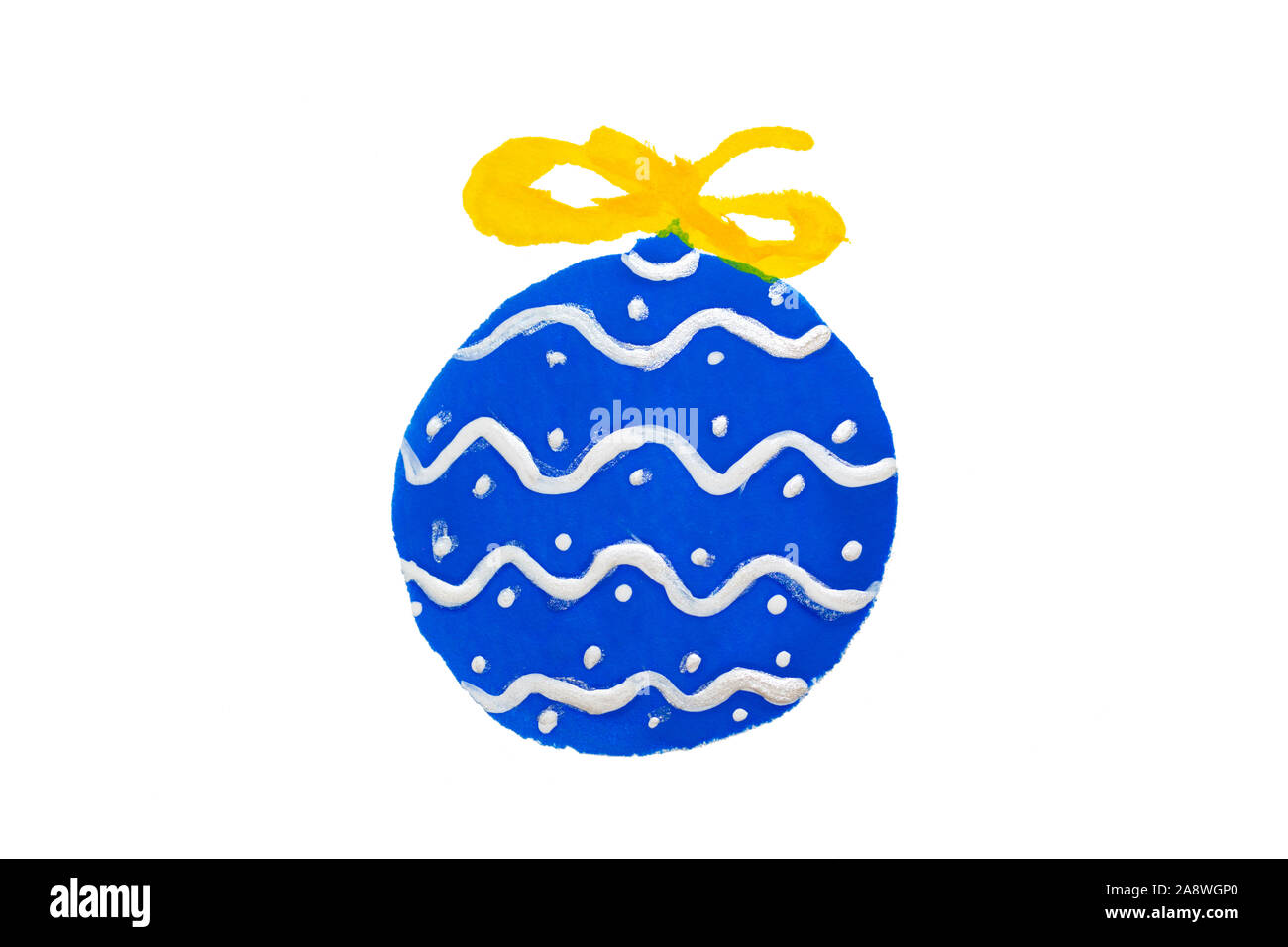 Dibujo de acuarela de adornos de Navidad Bolas de esfera azul, aislado Foto de stock