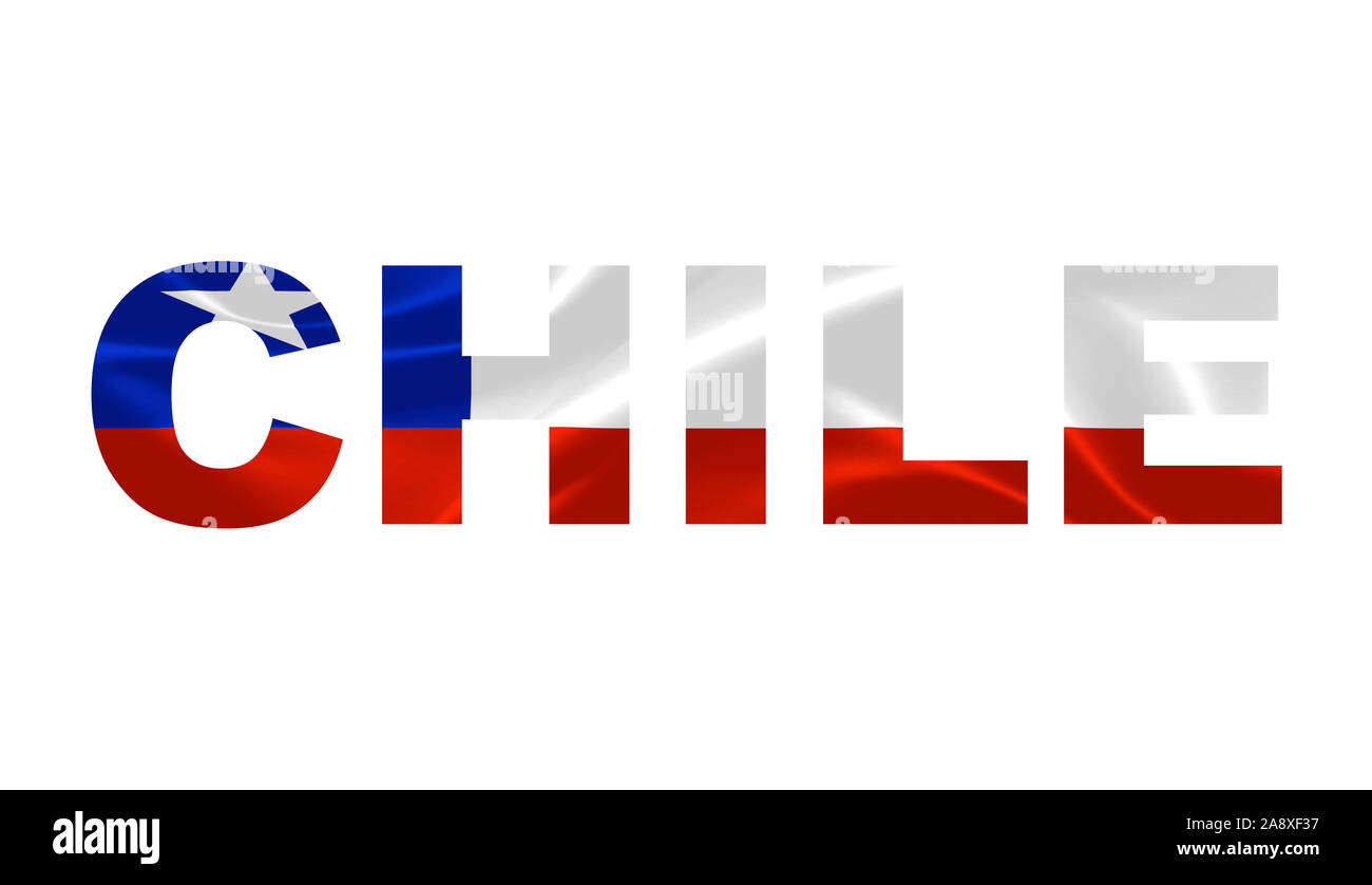 'Chile' Rotulación arte de la bandera chilena Fotografía de stock Alamy