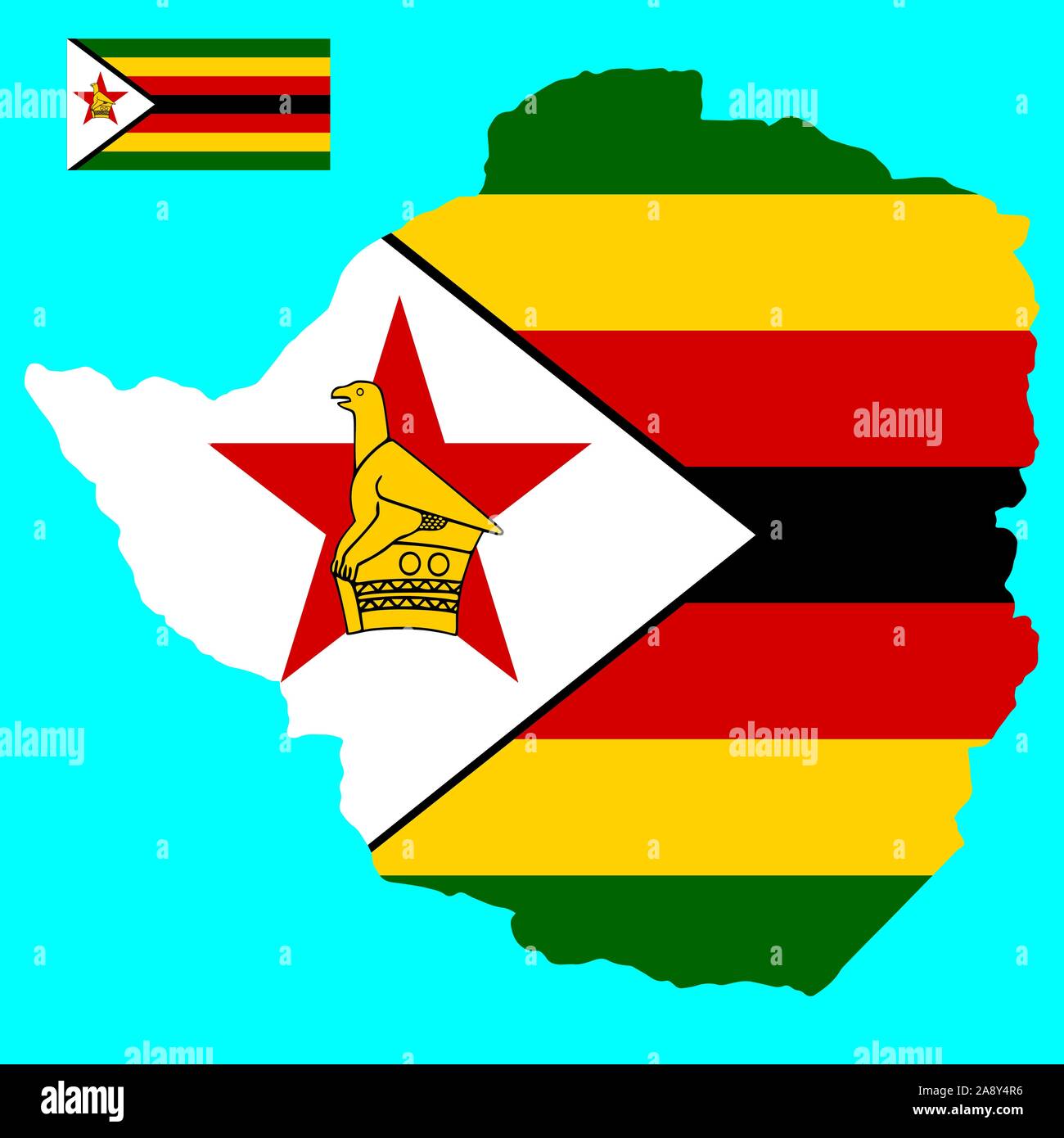 Mapa Bandera De Zimbabwe Ilustración Vectorial Eps 10 Imagen Vector De Stock Alamy