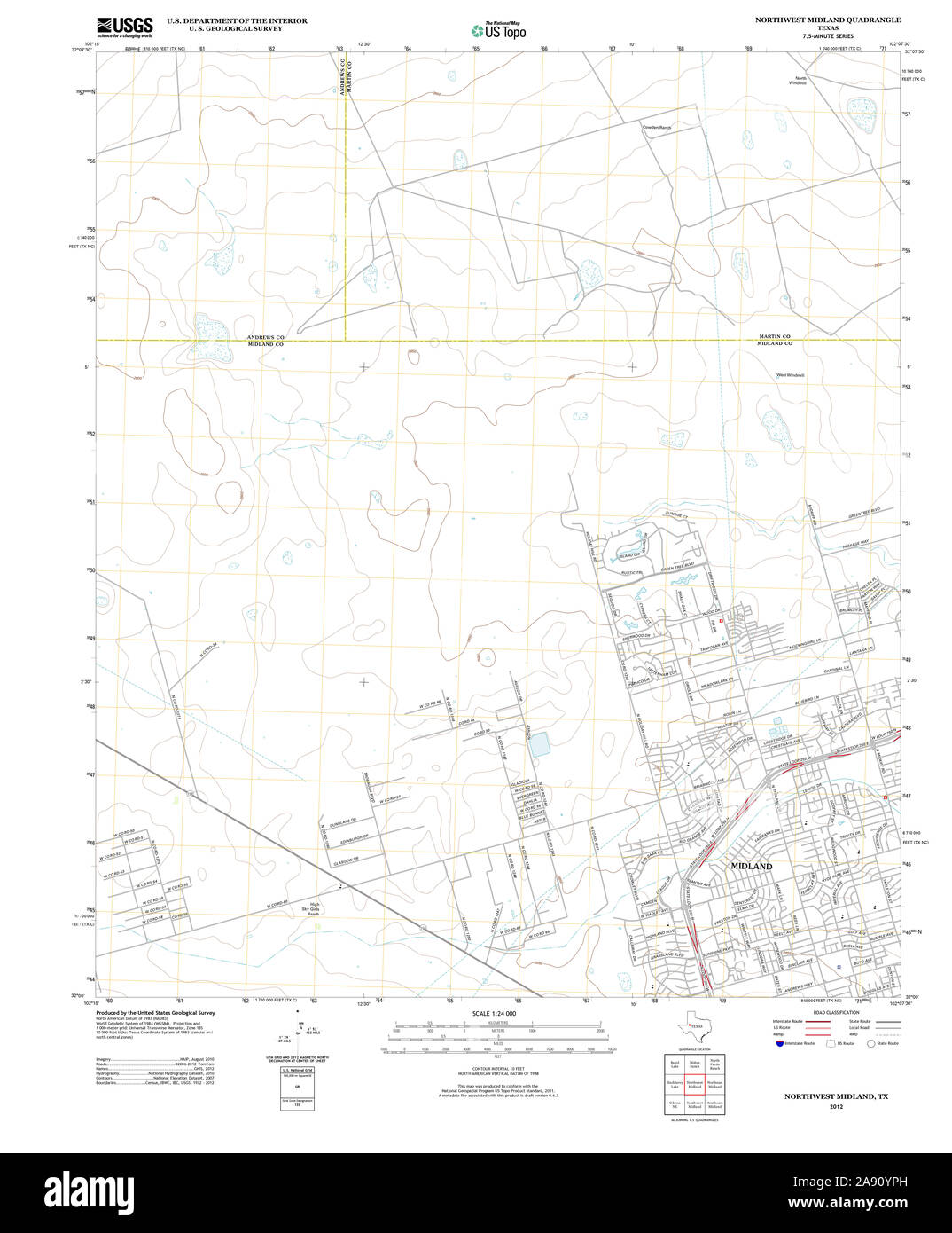 Mapa de midland texas fotografías e imágenes de alta resolución Alamy