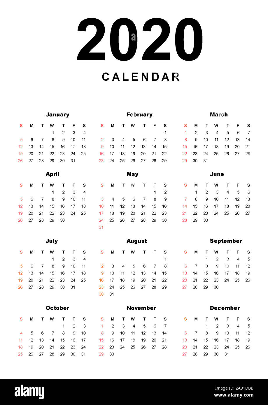 Calendario abril 2020 en ingles fotografías e imágenes de alta resolución -  Alamy