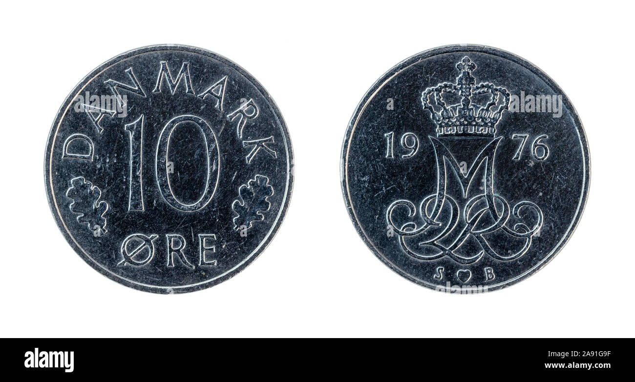Moneda de 10 coronas noruegas de Dinamarca Foto de stock