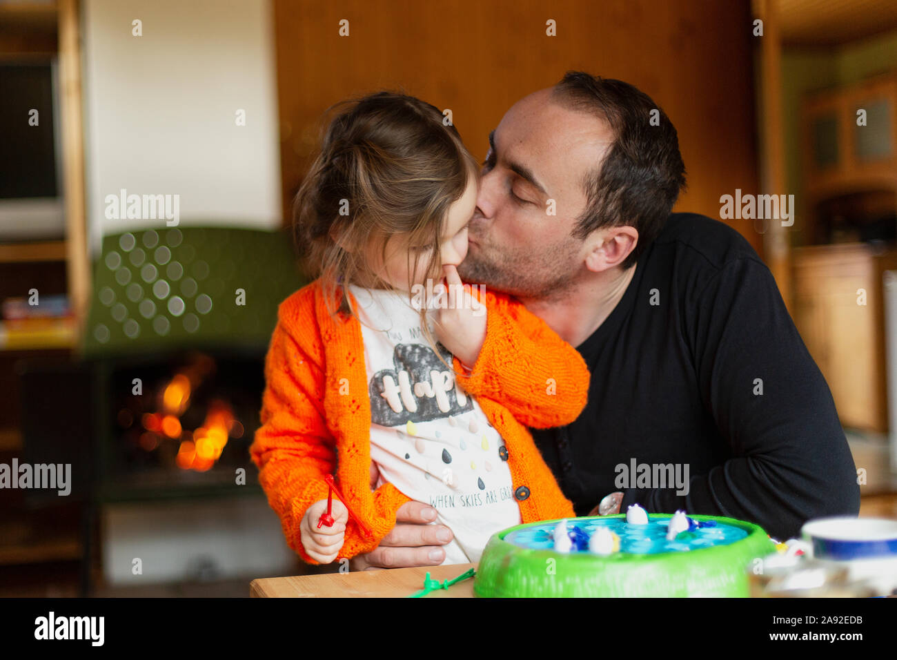 Padre con hija Foto de stock