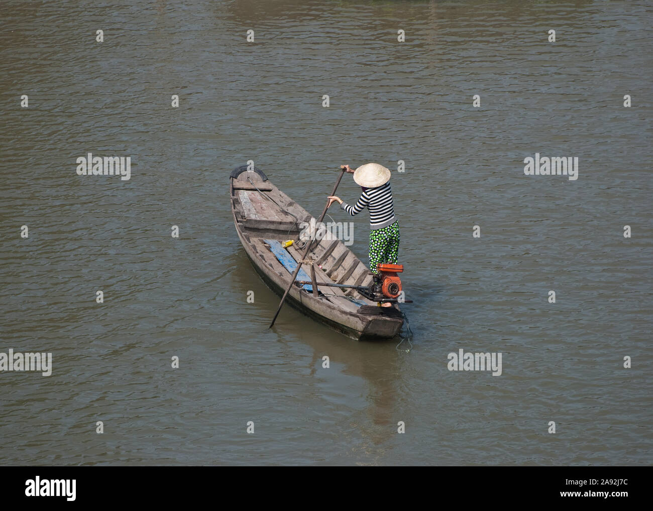Barcos Tradicionales Del Río Vietnam Foto de stock