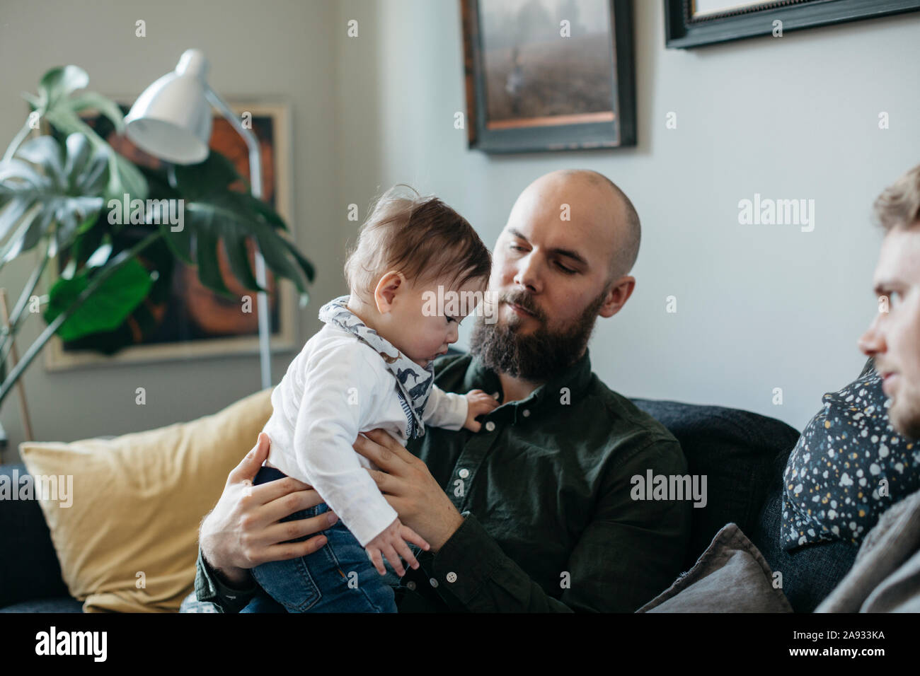 El padre con el bebé Foto de stock