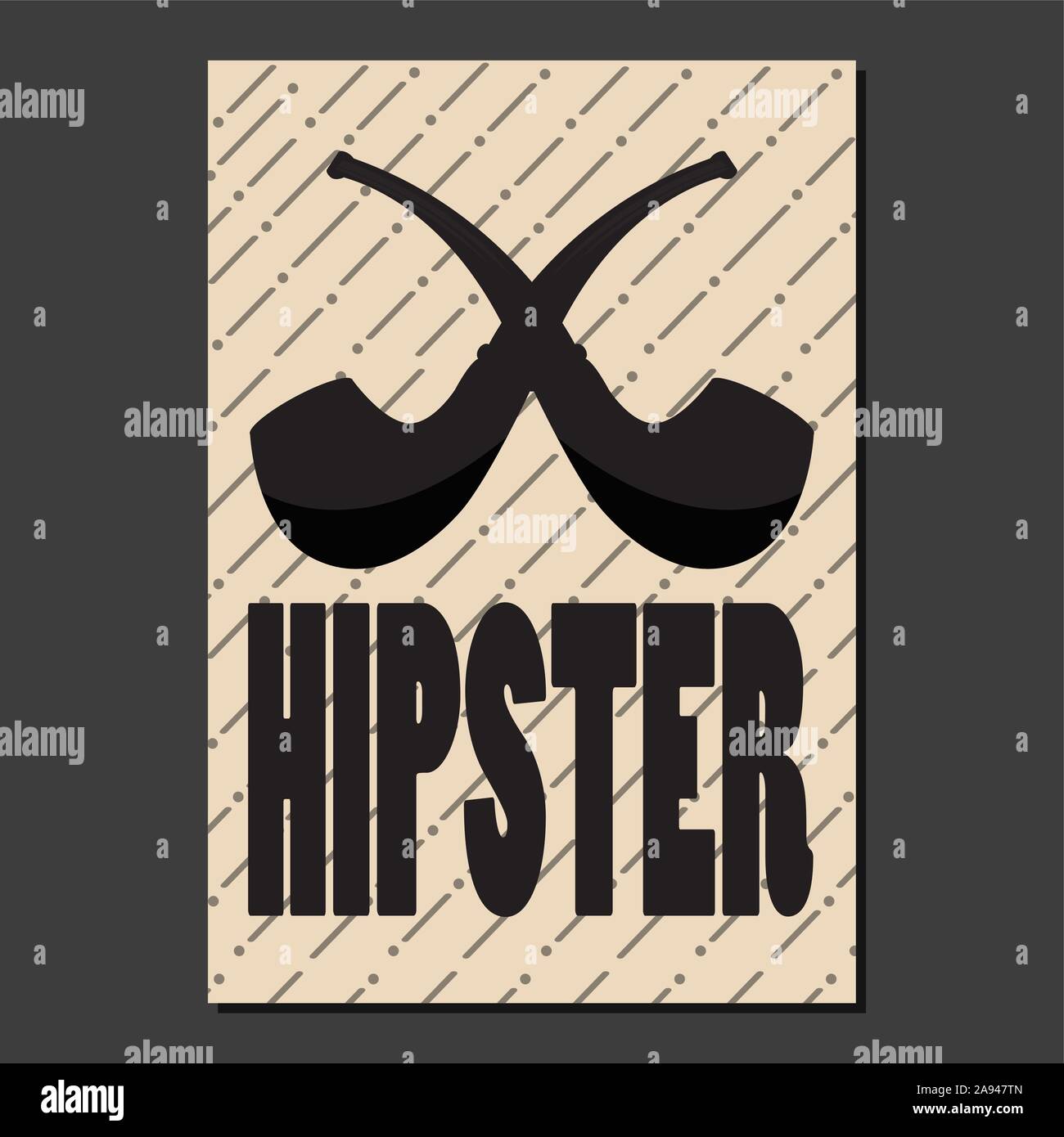 Hipster cartel con un tabaco de tubos - ilustración vectorial Ilustración del Vector