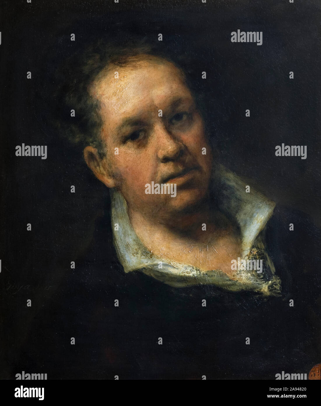 Francisco de Goya autorretrato de 1815, pintado por Francisco de Goya (1746-1828), pintor romántico español y maestro retratista. Foto de stock