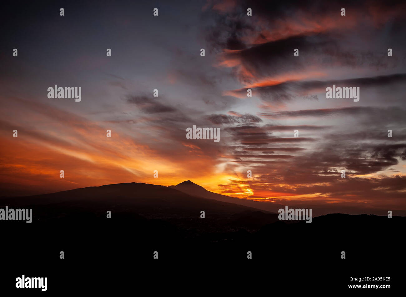 Puesta de sol en el Teide Foto de stock