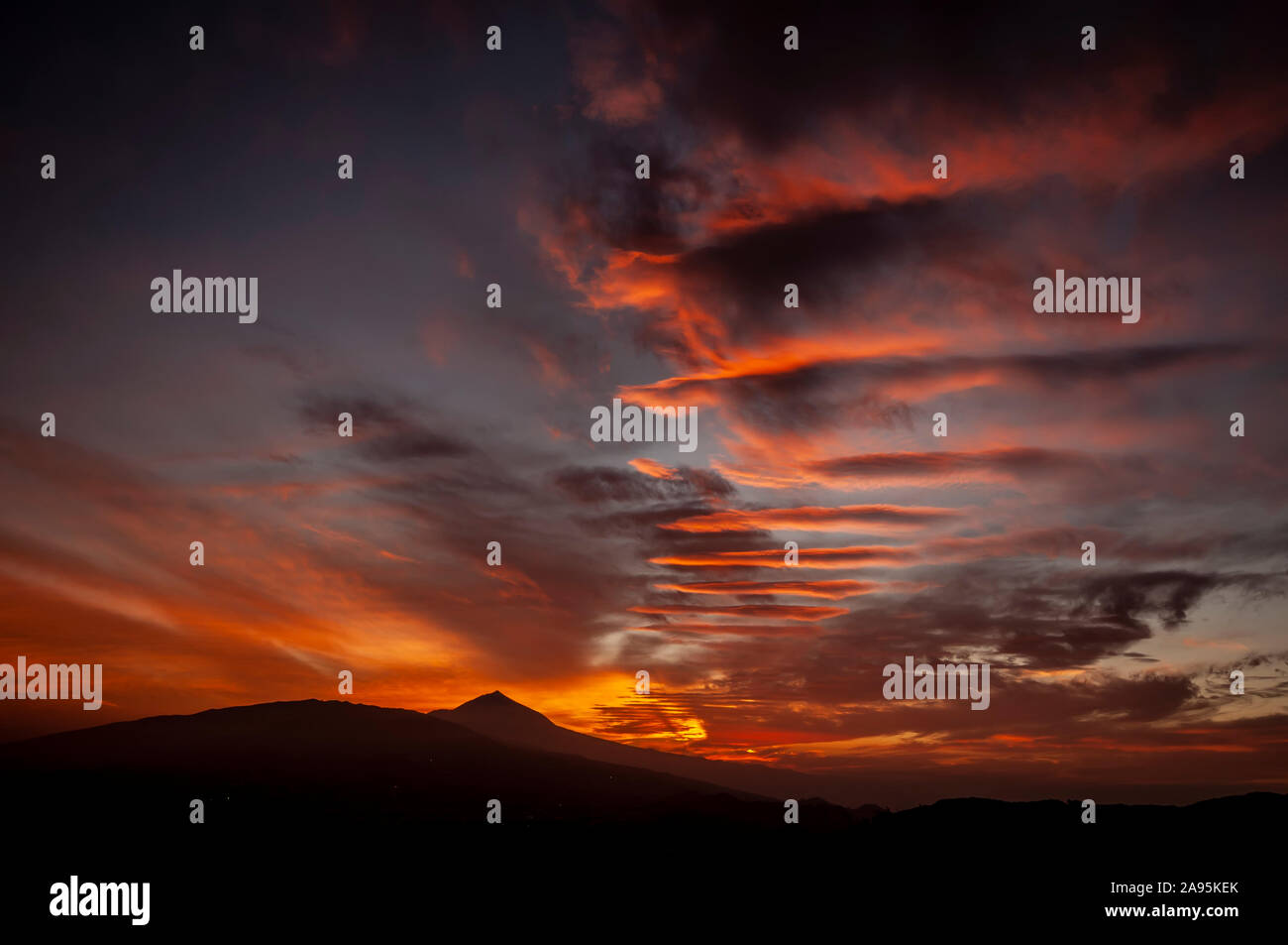 Puesta de sol en el Teide Foto de stock