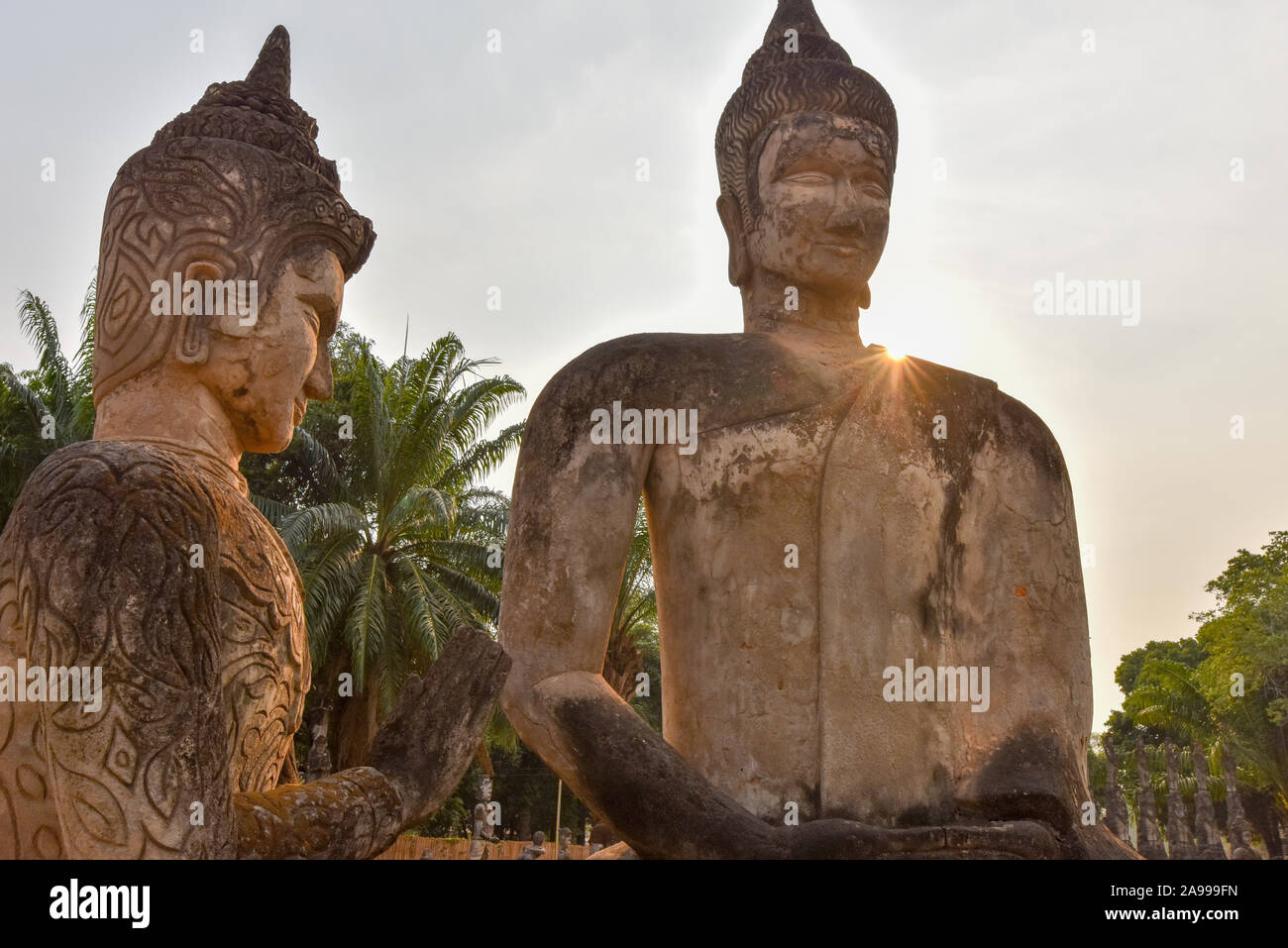 Buda Parque , Xieng Khuan, una importante atracción turística junto a Vientiane, Laos Foto de stock