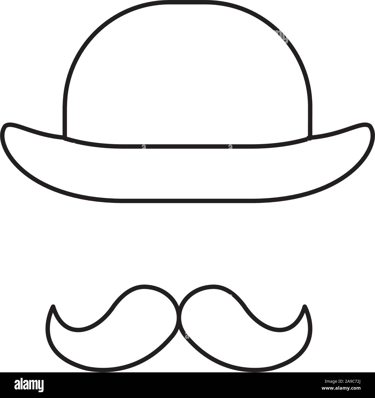 Inglaterra hat caballero con bigote Imagen Vector de stock - Alamy