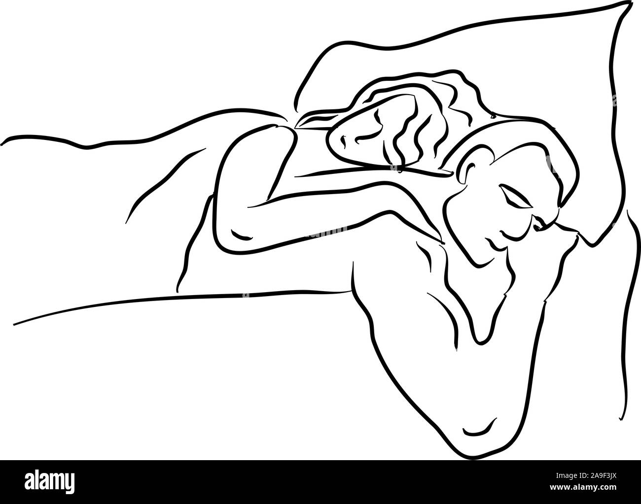 Hombre con mujer en cama vectores fotografías e imágenes de alta resolución  - Alamy