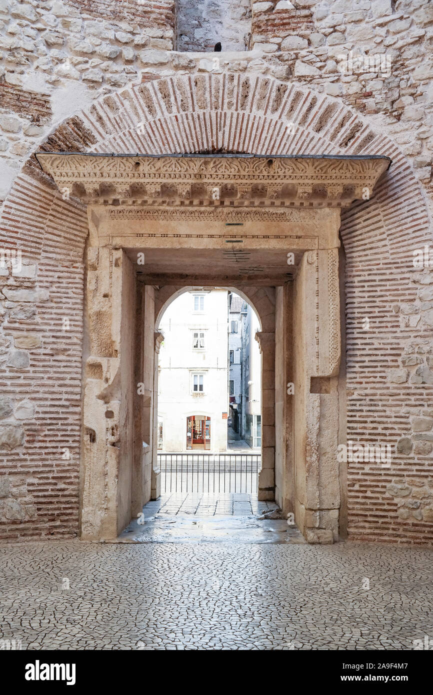 El Vestibule en el Palacio de Diocleciano, Split, Croacia Foto de stock
