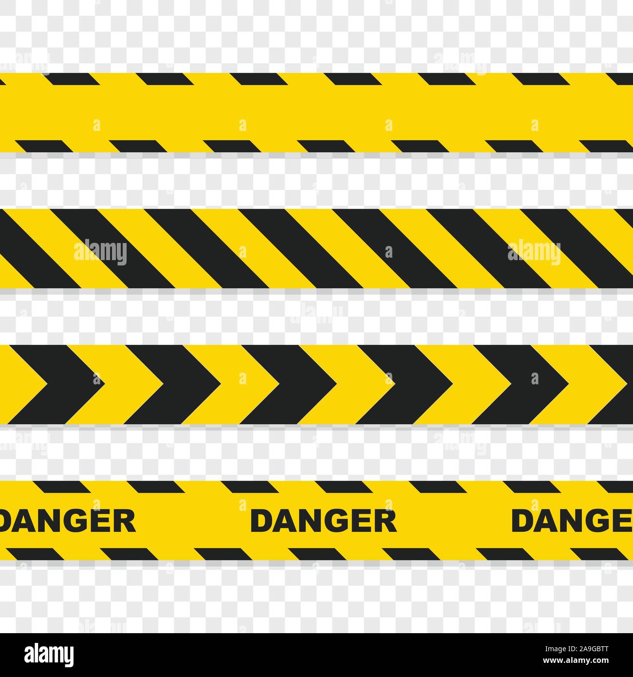 Conjunto de cintas de peligro aislado sobre fondo transparente Imagen Vector  de stock - Alamy