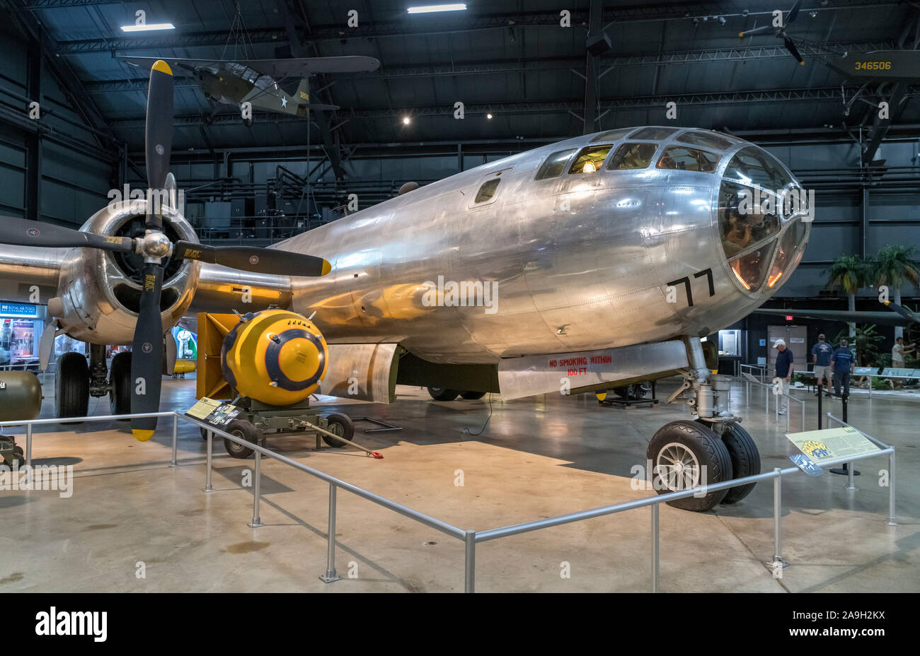 Bockscar, un Boeing B-29 Superfortress que cayó la bomba atómica en Nagasaki, el Museo Nacional de la Fuerza Aérea de los Estados Unidos, Dayton, OH, EE.UU. Foto de stock