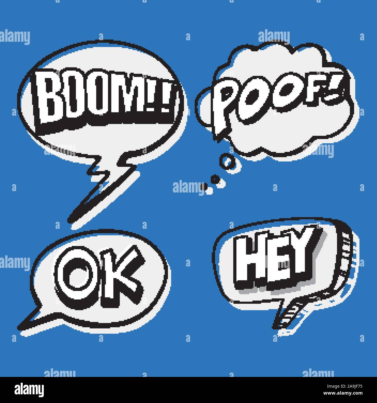 Expresión palabras diseño para cuatro palabras ilustración Imagen