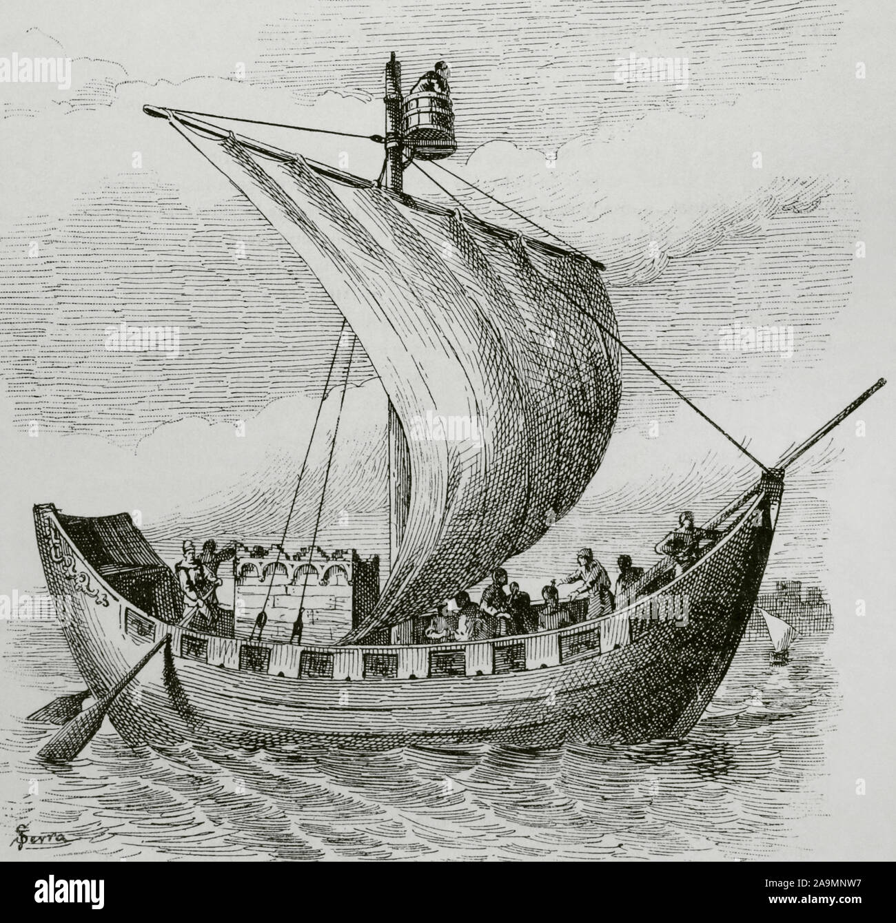 Medieval ship engraving 19th century fotografías e imágenes de alta  resolución - Alamy
