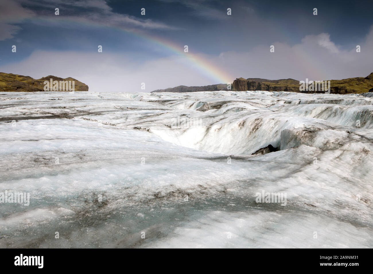 Glaciar Myrdalsjokull, sur de Islandia Foto de stock