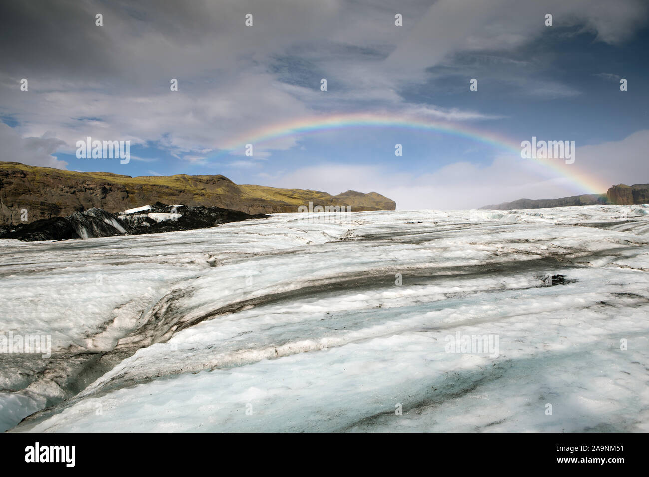 Glaciar Myrdalsjokull, sur de Islandia Foto de stock