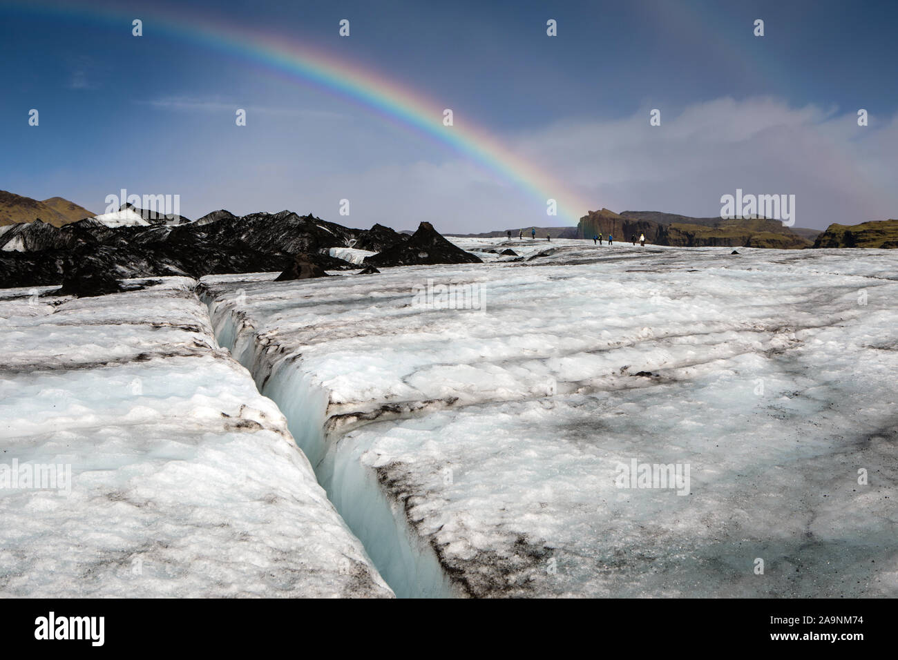 Glaciar Myrdalsjokull, sur de Islandia Foto de stock