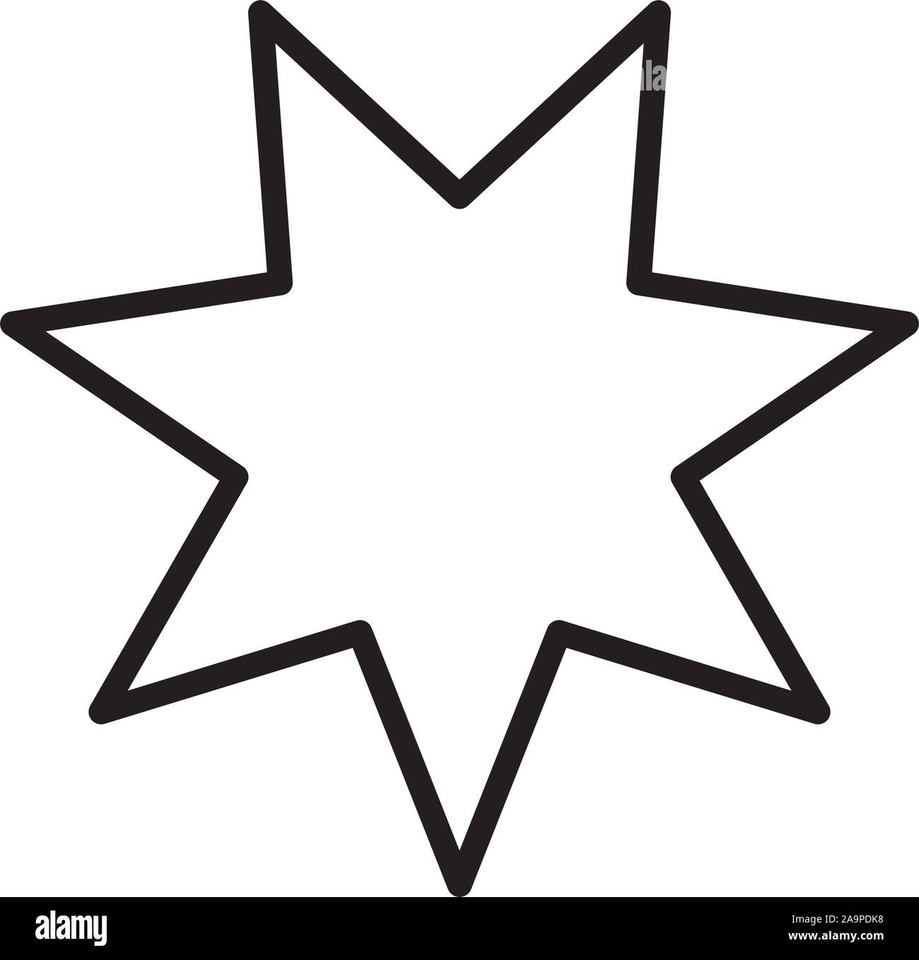 Siete Estrellas señaló el de estilo de línea diseño ilustración vectorial Imagen Vector stock - Alamy