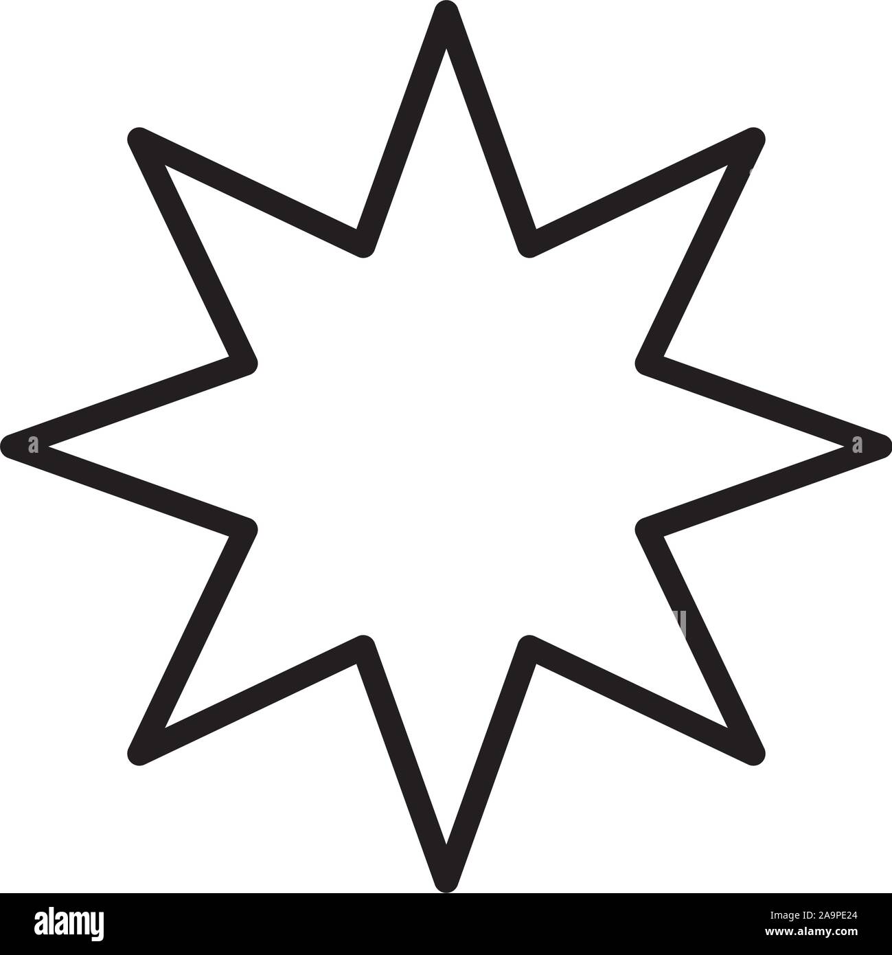 Estrella de ocho puntas icono estilo de línea diseño ilustración vectorial  Imagen Vector de stock - Alamy